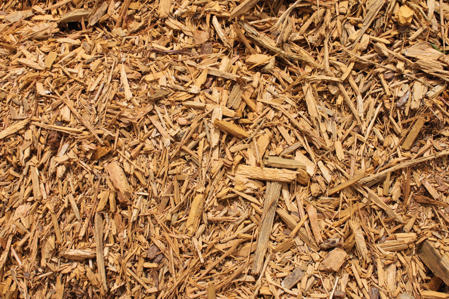 Bulk gold mulch pile